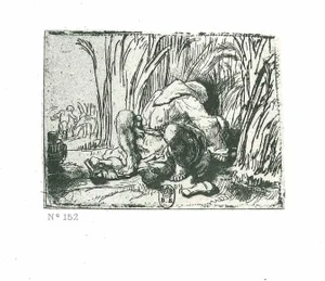 After Rembrandt, The Monk in the Cornfield, Etching, 19th Century