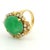 1970s Italian 18k Gold Gia Jadeite & Diamond Ring For Sale - Image 13 of 15