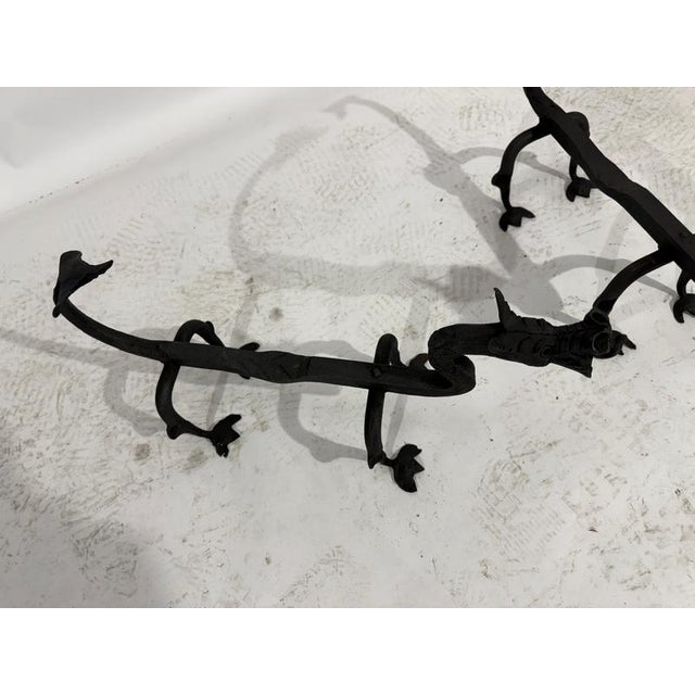 Mod Dragon Andirons in Wrought Iron, 1940s, Set of 2 For Sale - Image 17 of 18