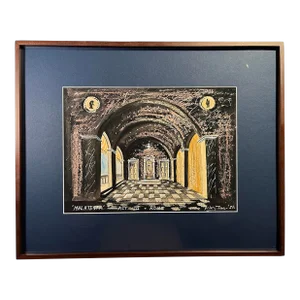 1956 Original Mixed Media Painting "Malatesta" by English Stage and Set Designer Disley Jones