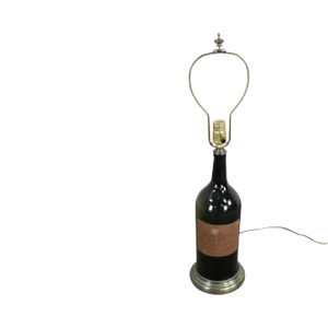 Vieux Cognac Bottle Table Lamp Bronze Colored Base Mid Century Modern