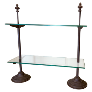 1980s Cast Iron and Glass Freestanding Bistro Shelf