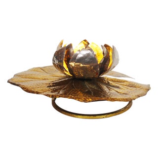 Vintage Waterlily Table Lamp by Tommaso Barbi for Bottega Gadda, Italy, 1960s For Sale