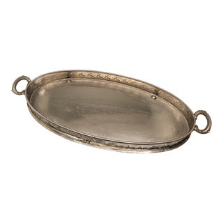 Vintage English Butler's Silverplated Tray, 1940's For Sale