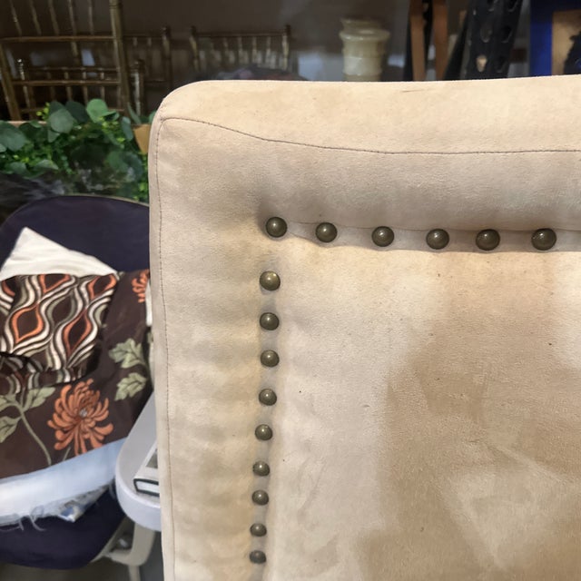 Up for consideration is a beautiful gray covered cushioned queen size headboard. This would look lovely in your home and...