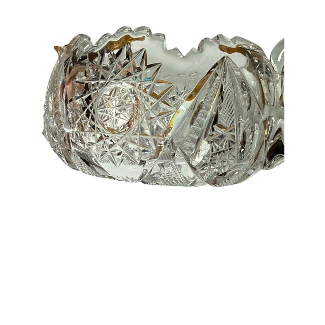 Antique Crystal Pitkin & Brooks Sugar Bowl American Brilliant Period For Sale - Image 4 of 10