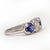 1980s Gorgeous Platinum Diamond Sapphire 3 Stone Ring, Size 7.5 For Sale - Image 4 of 11