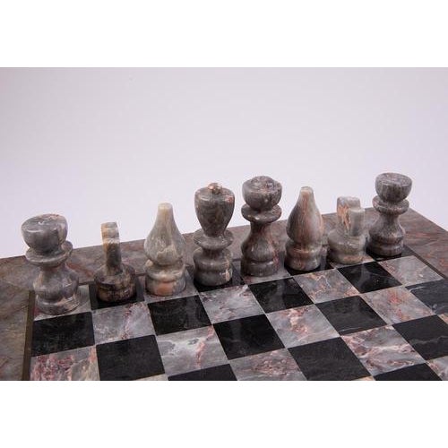 1950s Mid-Century Marble Chess Set with Box For Sale - Image 5 of 13