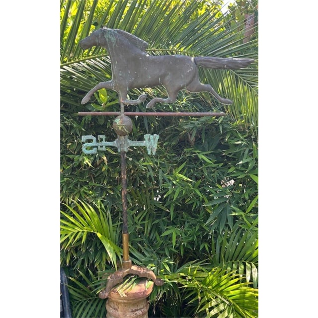 Exceptional 19th Century American Copper Running Horse Weathervane Original Stand For Sale - Image 15 of 18