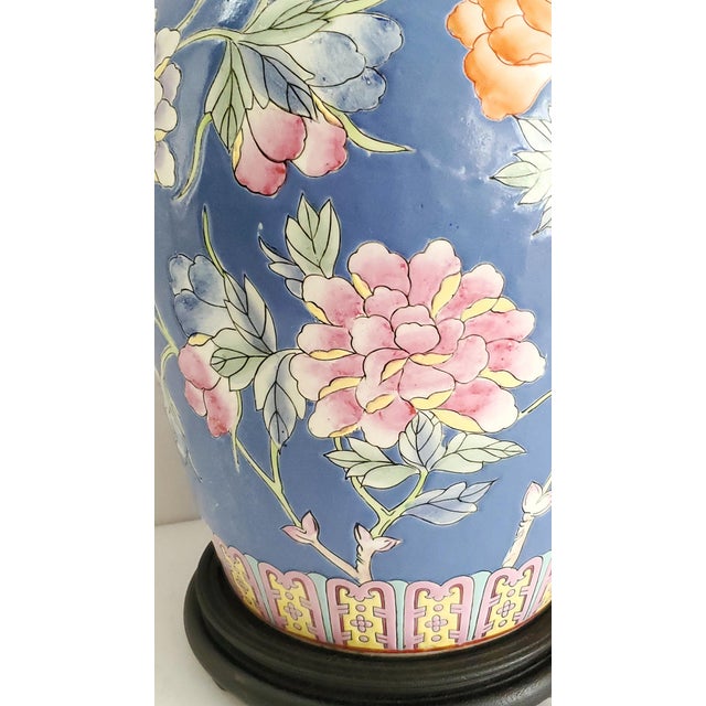 Blue Lamp Ginger Jar Flowers For Sale - Image 8 of 12