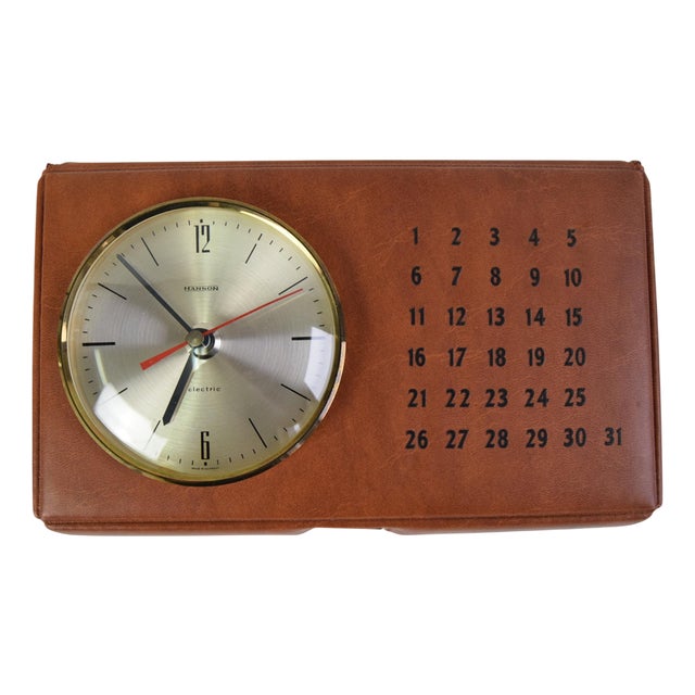 Vintage Clock and Calendar and Box, 1970. For Sale