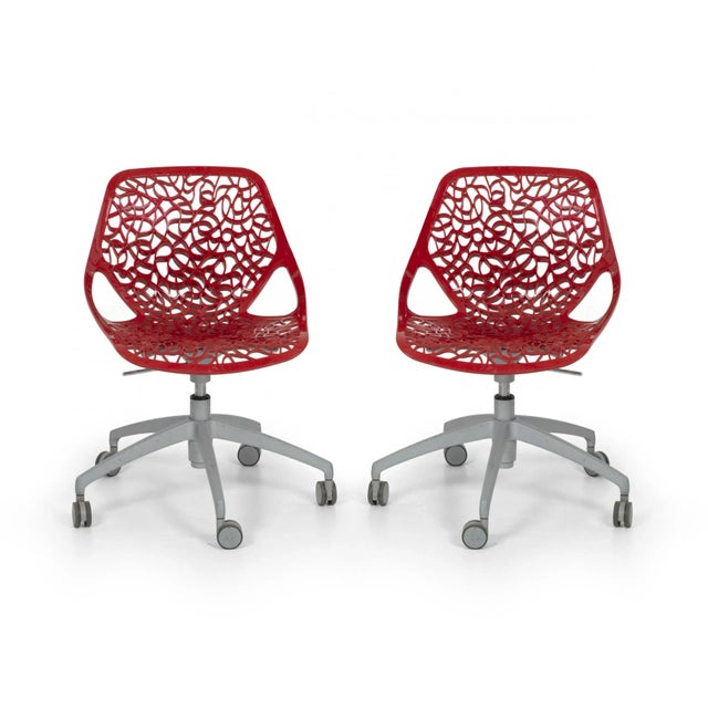 Modern Marcello Ziliani Red Chairs - Set of 8 For Sale - Image 12 of 13