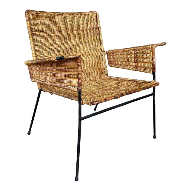 Van Keppel-Green Rattan and Iron Patio Chair For Sale