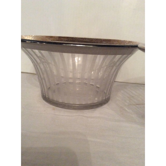 Mid 20th Century Mid 20th Century Silver Rimed Crystal Etched Bowls - a Pair For Sale - Image 5 of 7