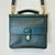 1993 Vintage Boho Chic Coach Willis Navy Leather Satchel Crossbody Handbag For Sale - Image 6 of 11