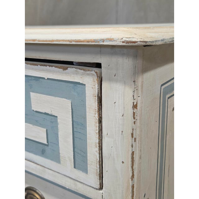 Antique 19th C. Painted Pine Dresser Chest of Drawers With Greek Key Motif For Sale - Image 13 of 17