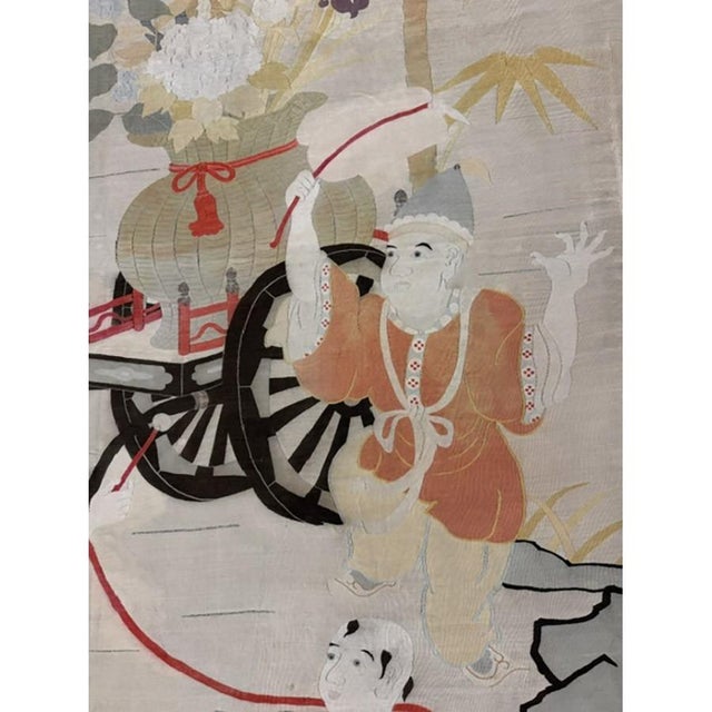 This is a rare and highly unique antique Japanese Kesi rug, dating back to circa 1920. Measuring 5' x 9', this exquisite...