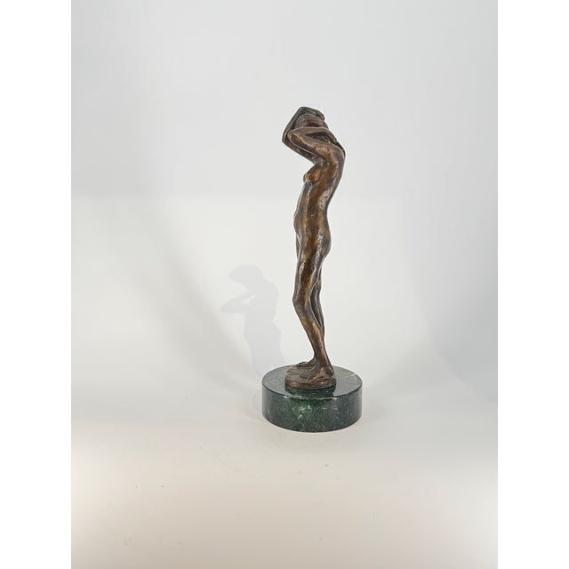 Figurative 1980s Franco Vianello Lost-Wax Woman Figurine Sculpture - Solace For Sale - Image 3 of 5
