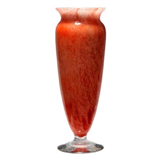 Early 20th Century Kimball Cluthra Art Glass Vase Signed Durand For Sale
