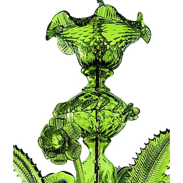 Contemporary Translucent Green Murano Style Glass Chandelier from Simoeng For Sale - Image 3 of 10