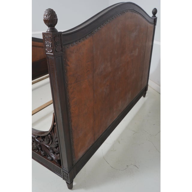 Animal Skin Ralph Lauren King Size Leather Continental Bed For Sale - Image 7 of 12