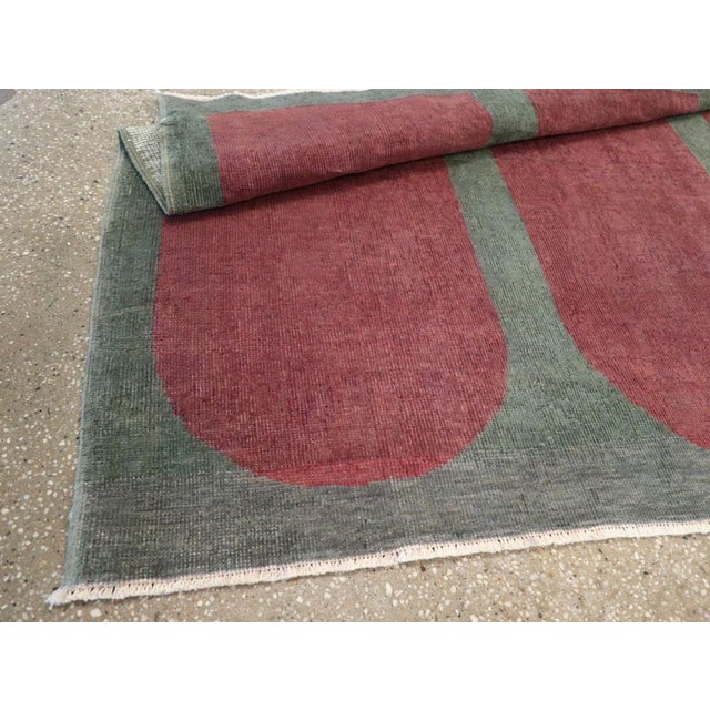 Burgundy Galerie Shabab Collection Mid-20th Century Turkish Art Deco Style Rug For Sale - Image 8 of 8