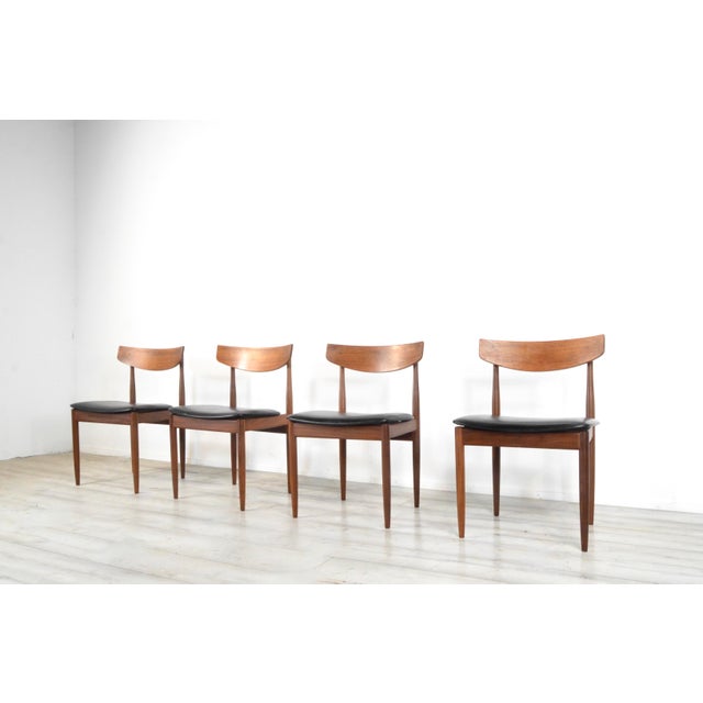 Teak and Aniline Leather Dining Chairs by Ib Kofod-Larsen for G-Plan, 1960s, Set of 4 For Sale - Image 10 of 11