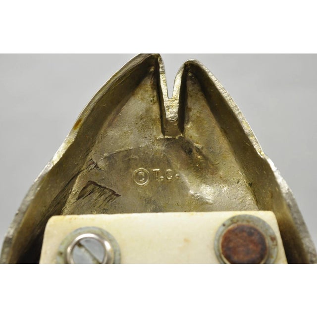 Vintage Mid Century Modern Fish Marble Metal Cutting Board Sushi Serving Platter For Sale - Image 13 of 15