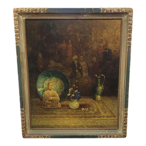 Antique 1920s Vintage Print in a Carved Italian Frame