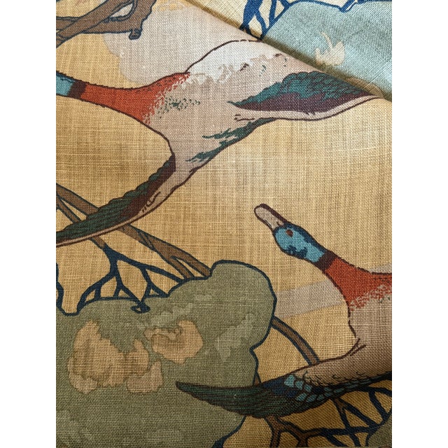 Traditional Flying Ducks Sand by Mulberry Designer Fabric 2 3/8 Yards For Sale - Image 3 of 5