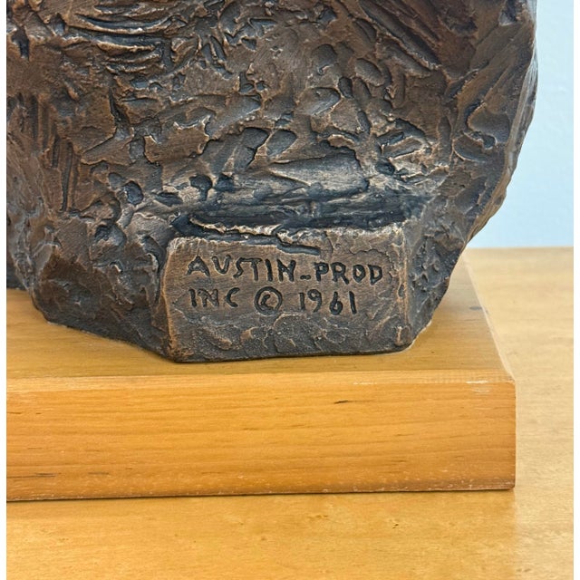 Vintage Bust of a Man Signed & Dated 1961 For Sale - Image 9 of 9