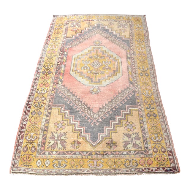 Turkish Vintage Faded Rug For Sale