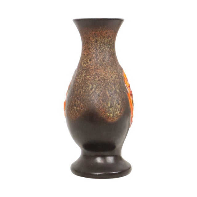 Orange Orange Fat Lava Vase from Walter Gerhards, West Germany, 1950s For Sale - Image 8 of 18