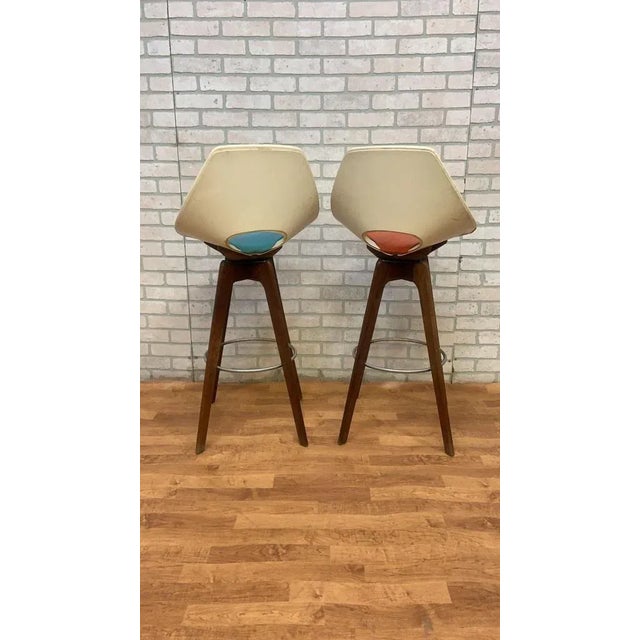 Mid 20th Century Mid Century Modern Stools Designed by John Yellen - Pair For Sale - Image 5 of 10
