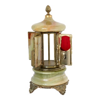 Italian Malachite Musical Cigarette / Lipstick Holder For Sale