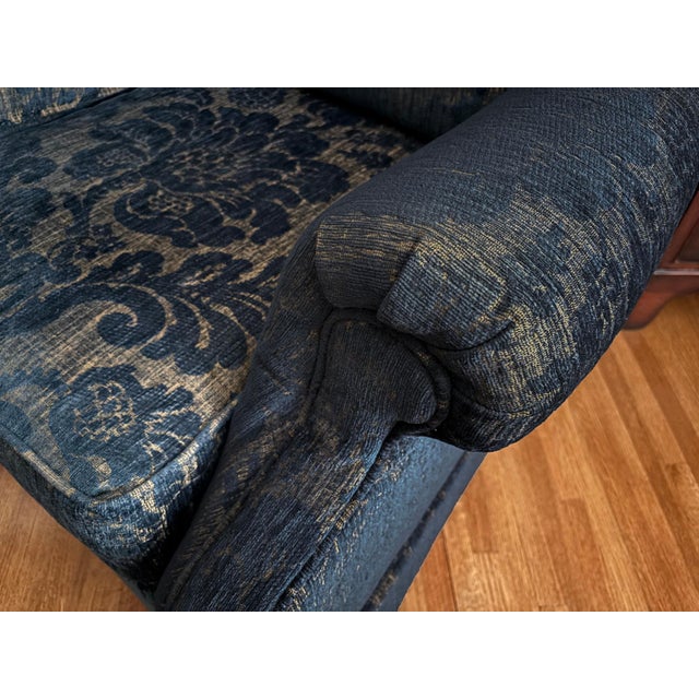 Walter Smithe Upholstered Chair and Ottoman For Sale - Image 4 of 6