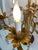 Mid 20th Century Italian Gilt Tole and Crystals Electric Candelabra Lamp For Sale - Image 10 of 18