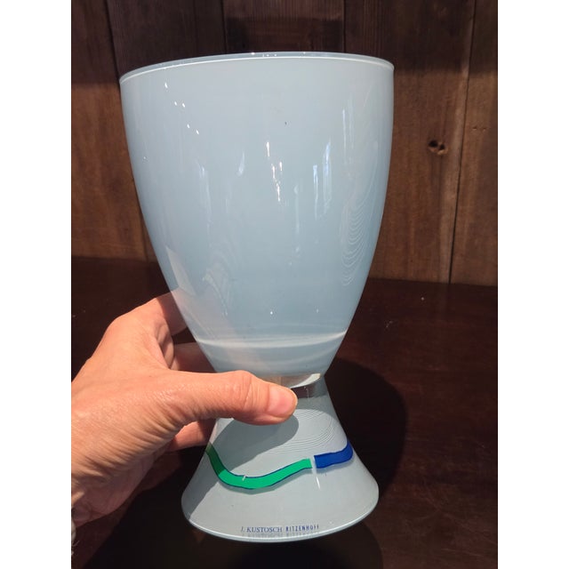 Post-Modern Glass Vase by J Kustosch for Vis-À-Vis Collection of Ritzenhoff Face For Sale - Image 4 of 9