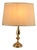 Brass Lamp with Fabric Shade For Sale