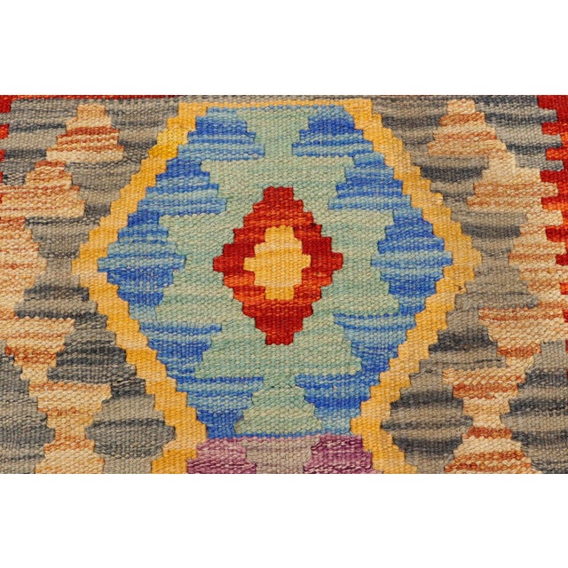 1990s Retro Turkish Kilim Red Beige Hand-Woven Wool Rug For Sale - Image 5 of 9