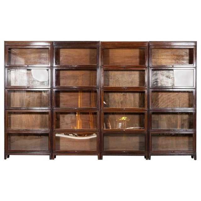 Large Gunn Mahogany Glazed Sectional Bookcase, 1900 For Sale - Image 18 of 18