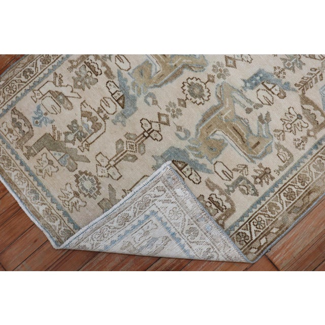 Persian Vintage Animal Neutral Persian Scatter Rug - 2'10" x 3'7" For Sale - Image 3 of 6