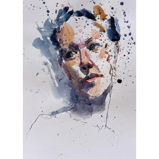 Untitled 11 by Clyde Steadman | Watercolor on paper portrait of a womans face For Sale