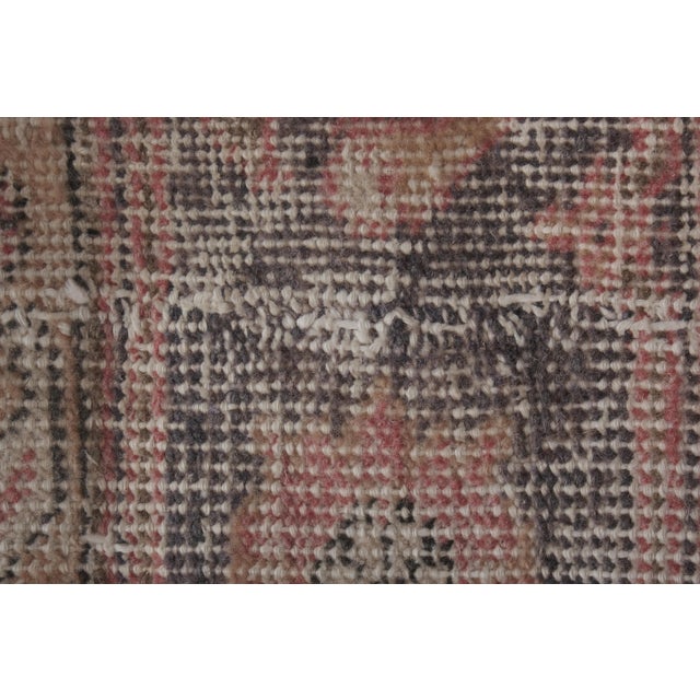 1960s Faded Geometric Oushak Turkish Runner For Sale - Image 6 of 11