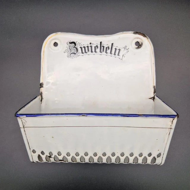 Enamelled Onion Storage Container, 1890s For Sale - Image 5 of 5