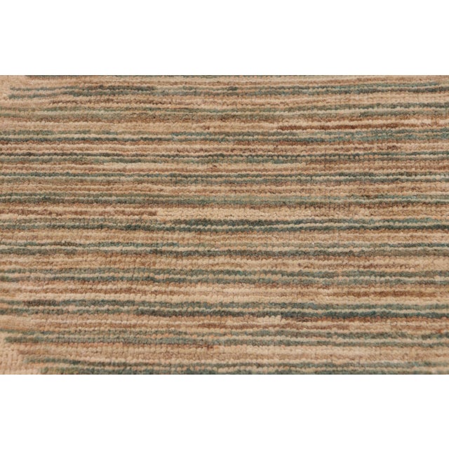 Boho Chic Gabbeh Tan/Green Wool Rug - 9'10'' X 14'2'' For Sale In New York - Image 6 of 10