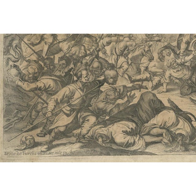 Arnoldo Van Westerhout, Battle of Vienna in 1683, 1725, Etching For Sale - Image 4 of 10