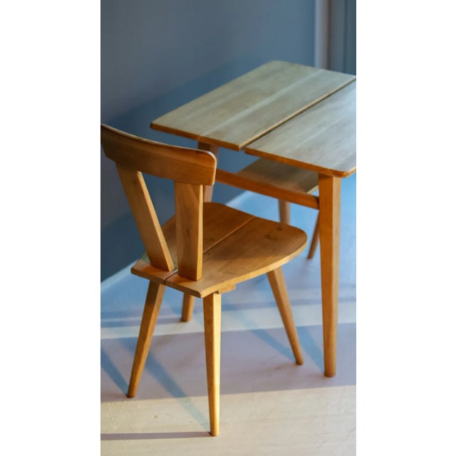 1950s Communal Table and Two Chairs by Olgierd Szlekys and Władysław Wincze, Ład Cooperative, Poland, 1950s, Set of 3 For Sale - Image 5 of 10