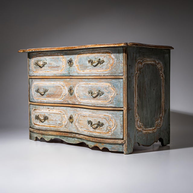 Baroque Antique Baroque Hand-Painted Commode, 1750s For Sale - Image 3 of 10