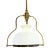 1950s Mid-Century French Brass and Opaline Glass Pendant Light, 1950s For Sale - Image 5 of 8